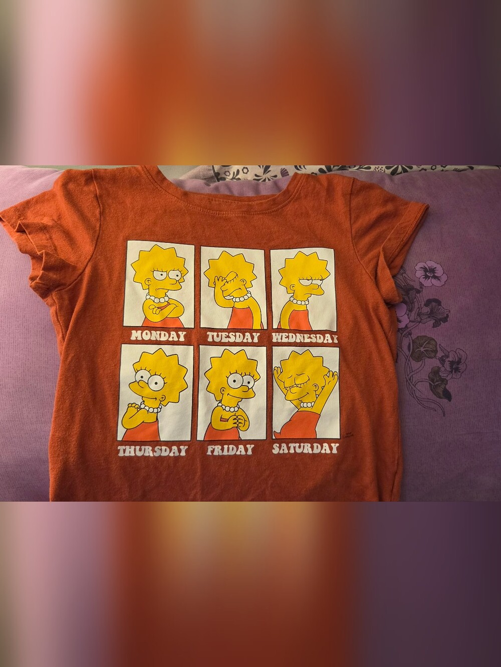 Lisa Simpson Days Graphic Tee - Rust Orange
